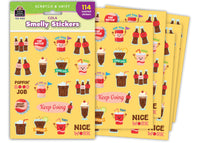 Decorative and Smelly 2 1/2" to 1/2" Stickers