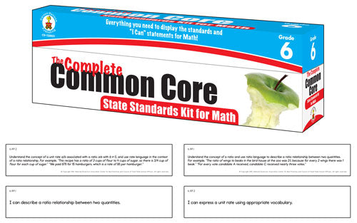 CCCSS Pocket Chart Cards Gr 6 Math | National School Products