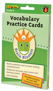 Brain Blasters Vocabulary Practice Cards Grade 4