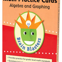 Brain Blasters Math Practice Cards Algebra & Graphing