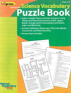 Science Vocabulary Puzzle Book Grades 5-6