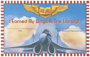 I Earned My Wings at the Library Reading Certificate