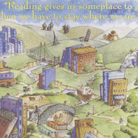 Reading Gives Us Somewhere to Go Poster