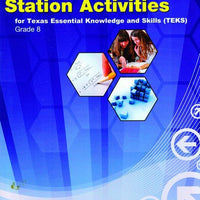 Math Station Activities for TEKS Math Grade 8 Book