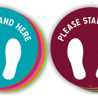 Please Stand Here Floor Markers - 7"
