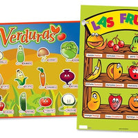 Fruits & Vegetables Laminated Chart Spanish Set