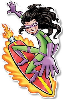 Surfing Superhero Large Accent