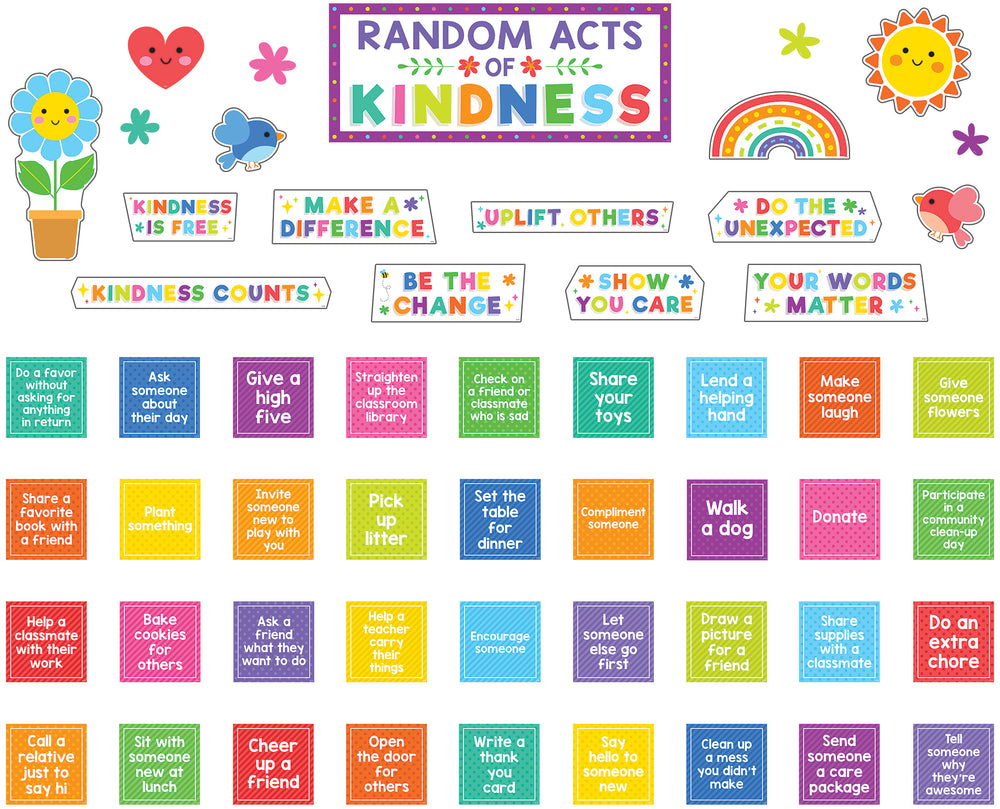 Colorful Random Acts of Kindness Bulletin Board