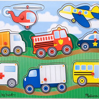Vehicles Wooden Peg Puzzle