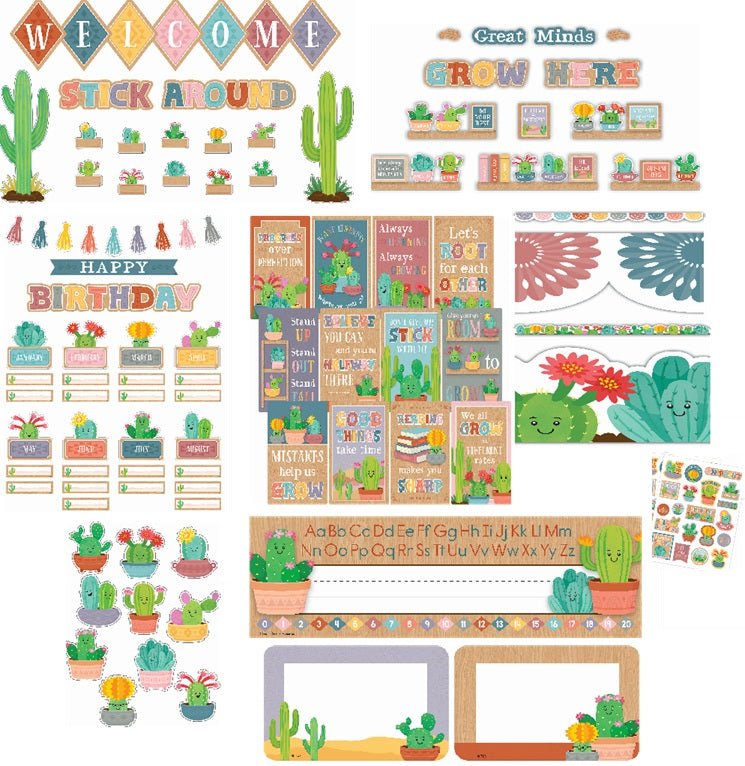 Happy Cactus Classroom Decor Kit