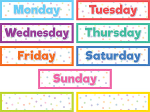 Colorful Magnetic Days of the Week