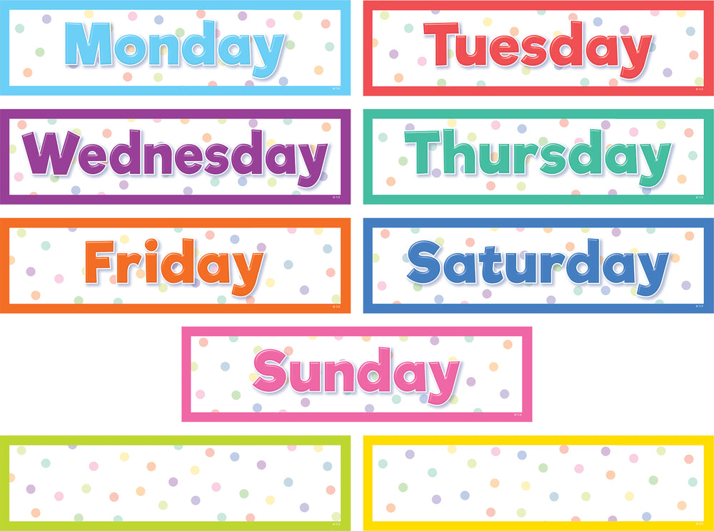 Colorful Magnetic Days of the Week