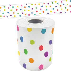 Colorful Painted Dots Straight Rolled Border Trim