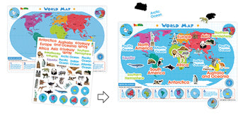 WORLD MAGNETIC WALL STICKERS