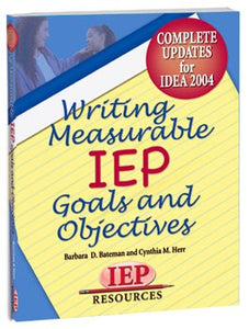 Writing Measurable IEP Goals & Objectives Paperback Book