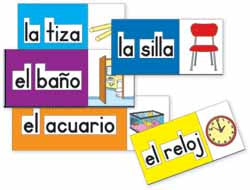 Classroom Labels (Set of 56 in Spanish)