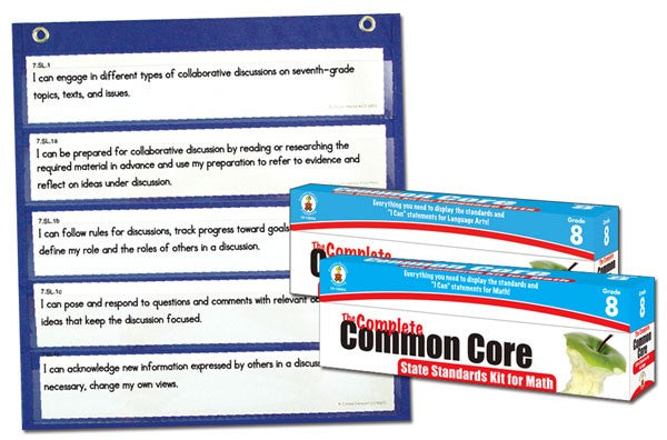 Common Core State Standards Pocket Chart Cards - Grade 8 Class Set
