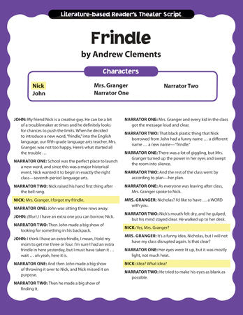 Literature-Based Reader's Theater Scripts Frindle