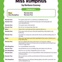 Miss Rumphius Readers Theater Scripts
