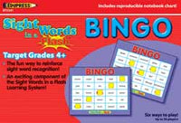 Sight Words In A Flash Bingo Grades 4+