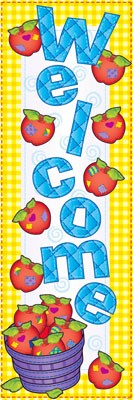 Patchwork Apples Welcome Classroom Banner