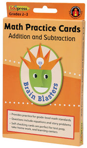 Brain Blasters Math Practice Cards Addition & Subtraction