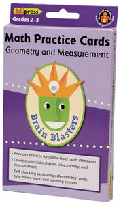 Brain Blasters Math Practice Cards Geometry & Measurement  2-3