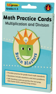 Brain Blasters Math Practice Cards Multiplication & Division Grad