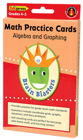 Brain Blasters Math Practice Cards Algebra & Graphing