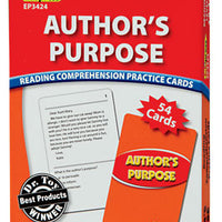 Author's Purpose Reading Comprehension Practice Cards 2.0-3.5