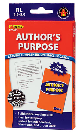 Author's Purpose Reading Comprehension Practice Cards 3.5-5.0