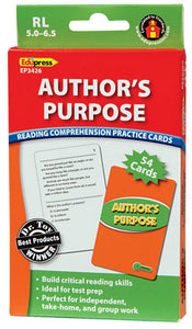 Author's Purpose Reading Comprehension Practice Cards 5.0-6.5