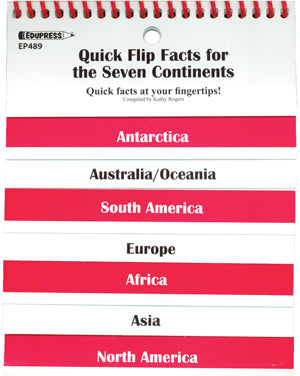 Quick Flip Facts For Seven Continents