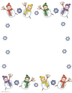 Snowman Decorated Design Paper