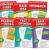 Reading Comprehension Practice Cards Set 1 (Level 2.0-3.5) Set of 6