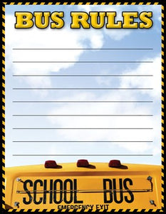 Bus Rules Chart Laminated