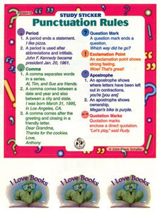 Punctuation Rules Study Stickers