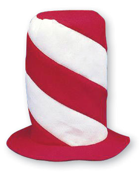 Red & White (Cat in the Hat) Stovepipe Hat