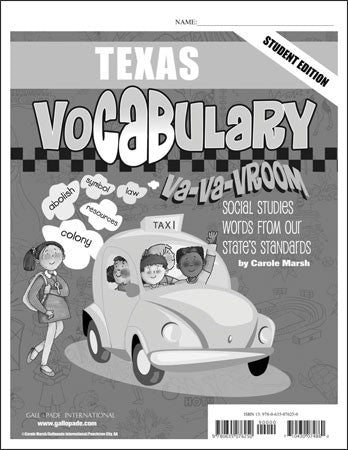 Texas Vocabulary: Va-Va-Vroom! Student Practice Workbook Set