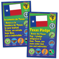 Texas Pledge Sign Language Texas Pledge in English & Spanish Poster Set | National School Products