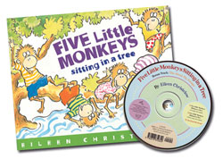 Five Little Monkeys Sitting in a Tree Book & CD Re