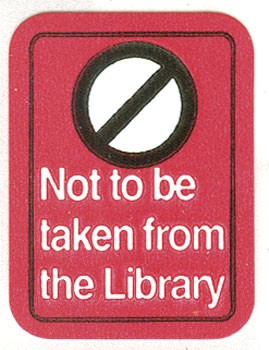 Not to Be Taken from Library Stickers