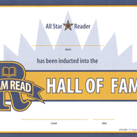 Team Read Hall of Fame Certificates