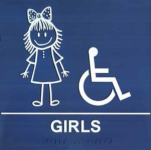 Girls Wheelchair Accessible Restroom Sign