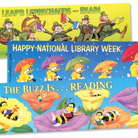 Happy National Library Week Spring Bookmarks