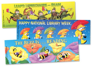 Happy National Library Week Spring Bookmarks