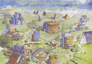 Reading Gives Us Somewhere to Go Poster
