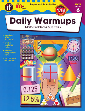 Daily Warmups: Math Problems & Puzzles Book Grade 6