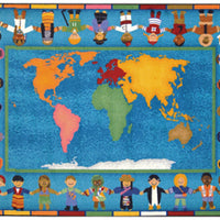 Hands Around the World Carpet 5x8 Rectangle