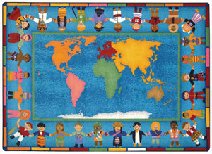 Hands Around the World Carpet 8x11 Rectangle